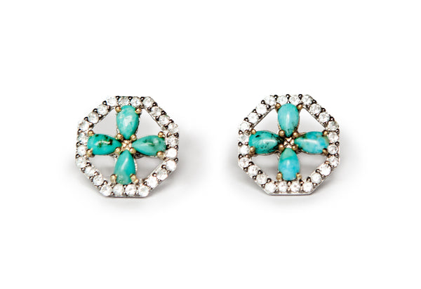 Four-Stone Star Turquoise Earring